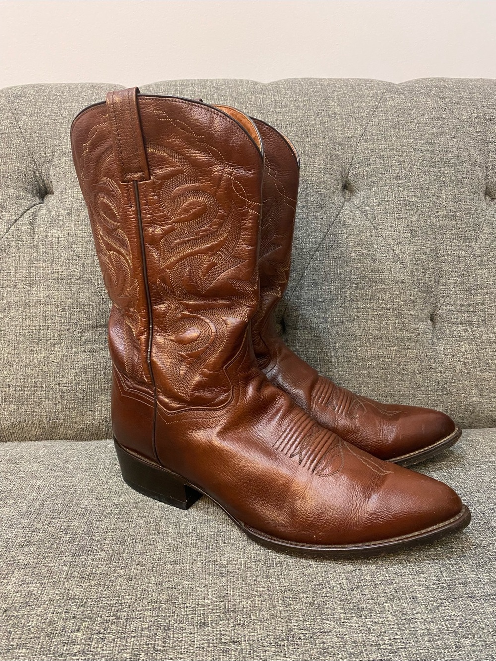 DAN POST Brown Western Leather Cowboy Boots Men’s Size 14